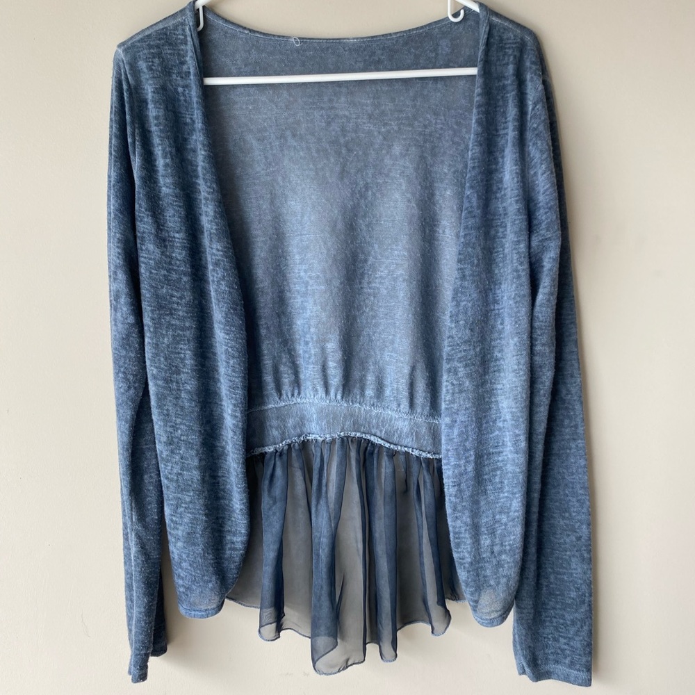 Light cardigan with chiffon ruffle